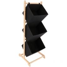 Meuble sapin 3 paniers en polyester - naturel noir Tendance