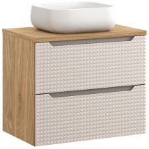 Petits-meubles - Meuble simple vasque 70cm Mallory Beige et bois