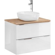 Meuble simple vasque 80cm April Blanc et Bois
