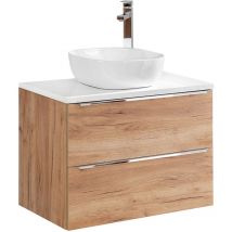 Petits-meubles - Meuble simple vasque 80cm April Bois et Blanc