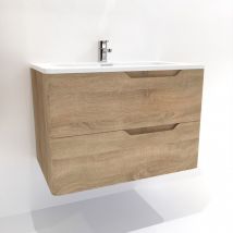 Sanitaire - Meuble vasque luna Bois Clair 80 cm - sans miroir