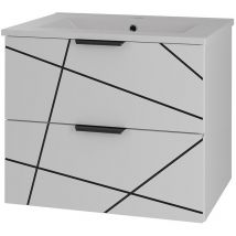 Petits-meubles - Mueble lavabo individual encastrado 60cm Teren Blanco