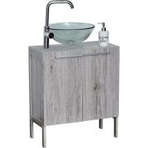 Element sous lavabo mdf 2 portes 1 etagere interieure - parisienne Tendance