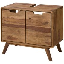 Massivmoebel24.de - Meuble sous lavabo 70x40x60 en bois de Sheesham naturel sablé malmö 2 266