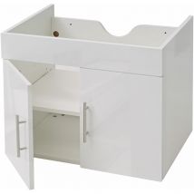 Meuble sous-lavabo HHG 236, meuble sous-lavabo meuble de salle de bain, brillant 60cm, gris