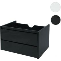 HW - Meuble sous lavabo C-B19, armoire sous lavabo salle de bain, haute brillance Soft-Close 50x80cm noir