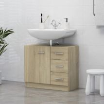 Bonnevie - Meuble sous lavabo Meuble sous vasque - Chêne sonoma 63x30x54 cm Aggloméré BV310541