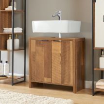 [en.casa] - Meuble sous lavabo Namsskogan 60 x 60 x 30 cm effet noyer noir