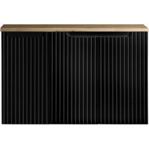 [en.casa] - Meuble sous-lavabo newport avec 3 portes 90 x 60 x 40 cm noir effet chêne