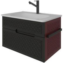Epikasa - Meuble sous Lavabo Optima, mdf, Noir, 43x76x46 cm