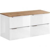 Meuble sous-vasque 120cm plan de toilette April Blanc et Bois