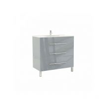 TMM - Meuble sous vasque 3 tiroirs 90 cm Gris clair - lana - l 91.5 x l 47 x h 88 cm