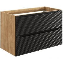 Petits-meubles - Meuble sous-vasque 90cm Elora Noir et bois