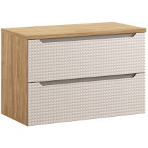 Petits-meubles - Meuble sous-vasque 90cm plan de toilette Mallory Beige et bois