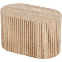 Vente-unique - Meuble sous vasque suspendu en teck - 90 cm - towari