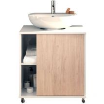 Mobimarket - Meuble sous évier Sintra, panneau de particules et mélamine haute densité, 64 x 5