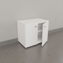 Creazur - Meuble sur roulette epure - 70 cm blanc brillant