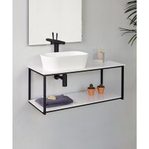 Sanycces - Meuble suspendu Uno metal pour vasque à poser Noir - 80 x 45 cm