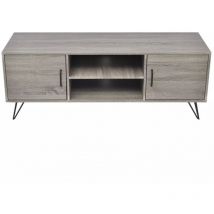 Meuble télé buffet tv télévision design pratique 120 cm gris
