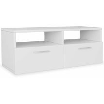 Meuble télé buffet tv télévision design pratique aggloméré 95 cm blanc