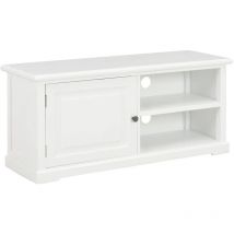 Meuble télé buffet tv télévision design pratique blanc 90 cm bois