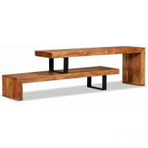 Helloshop26 - Meuble télé buffet tv télévision design pratique bois d'acacia massif