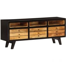 Helloshop26 - Meuble télé buffet tv télévision design pratique bois de manguier massif 120 cm