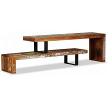 Helloshop26 - Meuble télé buffet tv télévision design pratique bois de récupération massif