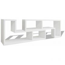 Helloshop26 - Meuble télé buffet tv télévision design pratique double en forme de l blanc