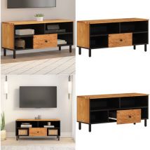 Vidaxl - Meuble tv 100x33x46 cm bois d'acacia solide - Meuble Tv - Meuble Audiovisuel - Meuble Salle Séjour - Meubles Acacia - Meubles Rustique
