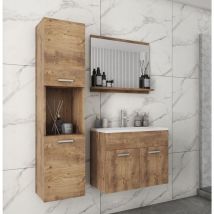 Piaski - Ensemble de meubles de salle de bain montreal, ensemble de meubles de salle de bain, petite salle de bain, lavabo inclus, couleur châtaigne