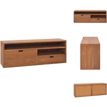 Meuble TV 110x30x40 cm Bois de teck massif - Meubles Tv - Meuble Tv Bois - Meuble Tv Design - Meuble Tv Scandinave - Rangement Tv