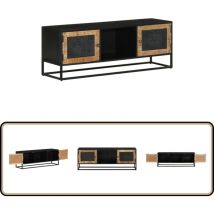Vidaxl - Meuble tv 110x30x40 cm bois massif de manguier et fer - Meuble Tv Retro - Meuble Tv Design - Meuble Tv Bois - Meuble Tv Avec Rangements