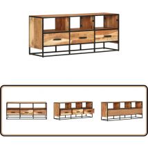 Meuble tv 110x30x45 cm Bois d'acacia massif - Meubles Tv - Meuble Tv - Support Tv - Télévision Murale - Rangement Tv