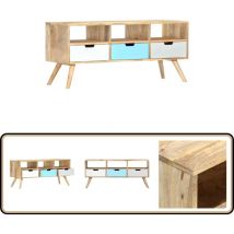 Vidaxl - Meuble tv 110x35x48 cm Bois de manguier massif - Meuble Tv - Meuble Rangement - Buffet - Armoire Hifi - Bois Massif