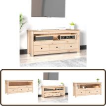 Vidaxl - Meuble tv 114x35x52 cm Bois de pin massif - Meuble Tv - Meuble Tv Bois - Meuble Tv Campagne - Meuble Tv Rustique - Support Tv