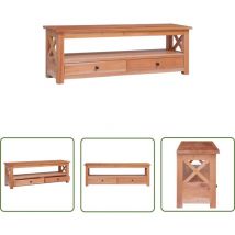 Doc&et² - skm Meuble tv 120 x 30 x 40 cm Bois d'acajou massif