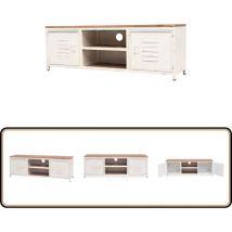 Vidaxl - Meuble tv 120x30x40 cm Blanc - Meubles Tv - Meuble Tv Industriel - Meuble Tv Blanc - Meuble Tv Avec Étagères - Meuble Tv Design