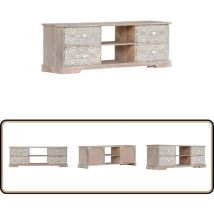 Vidaxl - Meuble tv 120x30x40 cm Bois d'acacia massif - Meuble Tv - Meuble Audio - Meuble Design - Meuble Acacia - Meuble Blanc