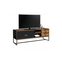 Idmarket - Meuble tv 140 cm chicago 2 portes et tiroirs design industriel
