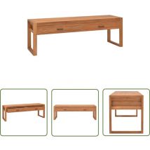 Doc&et² - The Living Store Meuble tv 140x40x45 cm Bois de teck - Meubles Tv - Meuble Tv - Meuble Tv En Bois - Table Basse Tv - Rangement Tv