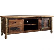 Meuble TV 145x50 Bois de récupération laqué Multicolore FABLE 10