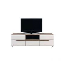 TMM - Meuble tv 150 cm Blanc/Chêne - oniel - l 150 x l 47 x h 43 cm