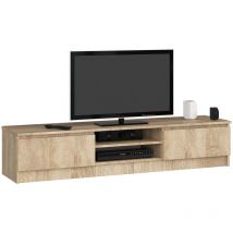 Akord - Meuble tv pour salon Chêne Sonoma 160 cm 2 portes façade Chêne Sonoma 2 étagères 160x40x33 cm