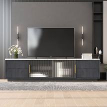 Jn.songs - Meuble tv 160m, Table tv avec Tiroir à Ouverture Rapide pour Téléviseurs 70 Pouces