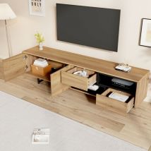 Meuble TV 173x38x48 cm, Espace de rangement ouvert, peut accueillir des téléviseurs jusqu'à 70", naturel