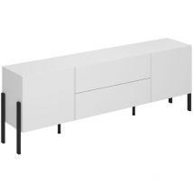 Petits-meubles - Meuble tv 2 portes 2 tiroirs 200 cm Bérénice Blanc