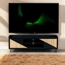 Pier Import - Meuble tv 2 portes bois noir et blanc anina