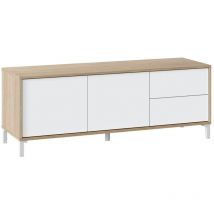 Usinestreet - TV-Ständer Cary, Sideboard für Fernseher mit 2 Türen, TV-Ständer im Wohnzimmer, Fernsehschrank, Sideboard für Wohnzimmer, cm 130x41h47,