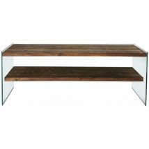 Cotecosy - Meuble tv en pin et verre Stand